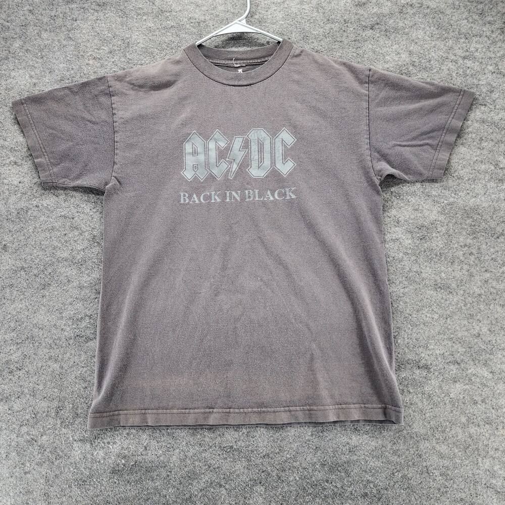 AC/DC Shirt Mens Medium Aces & Eights Short Sleeve Gray Metal